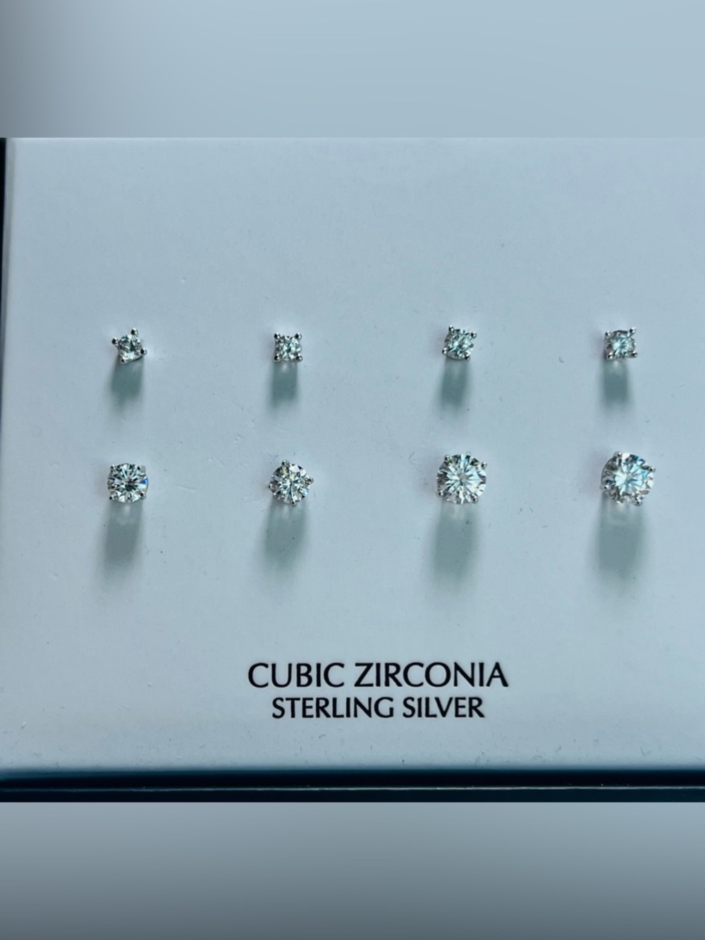 Giani Bernini 4-Pc. Set Cubic Zirconia Stud Earrings in Sterling Silver